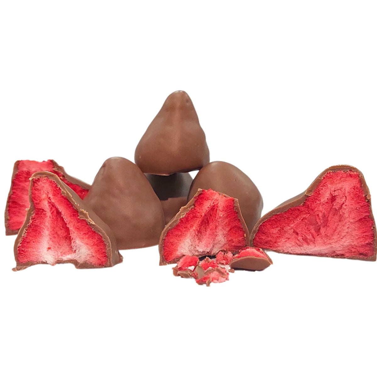 Poppy's Chocolate Milk Chocolate Coated Freeze Dried Strawberries 100G