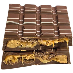 Poppy's Chocolate Caramel Peanut Crunch Bliss Chocolate Block Luxury Handmade Chocolate