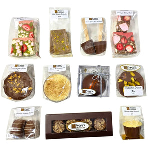 Poppy’s Chocolate Around the World Chocolate Collection. Limited edition box of 11 handcrafted chocolates.