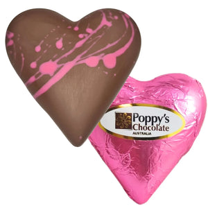 Poppy's Chocolate The Paradise Heart in Pink Foil