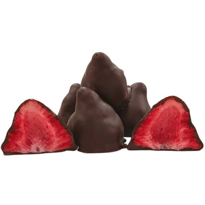 Poppy's Chocolate Dark Chocolate Coated Freeze Dried Strawberries 100g Luxury Handmade Chocolate