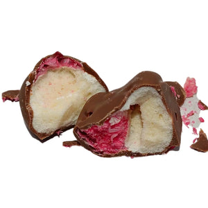 Poppy's Chocolate Frochies Strawberry and Cream Chocolate Coated Freeze Dried Candy Lollies Luxury Handmade Chocolate