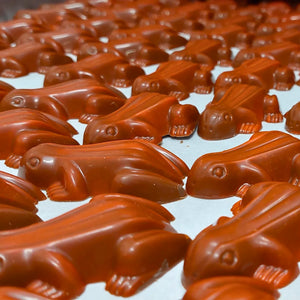 Poppy's Chocolate Chocolate Frogs Jaffa Orange Filled 2 Pack Luxury Handmade Chocolate Lollies
