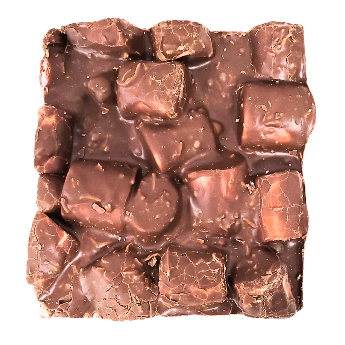 A block of Turkish Delight and Cashews Milk Chocolate rocky road 500g