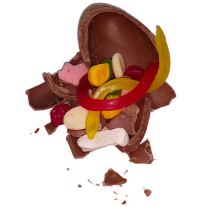 Poppy's Chocolate Milk Chocolate Smash Easter Egg Filled with Lollies Luxury Handmade Easter Chocolate
