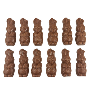Poppy's Chocolate Milk Chocolate Easter Bunnies 12 Pack Luxury Handmade Easter Chocolate lollies