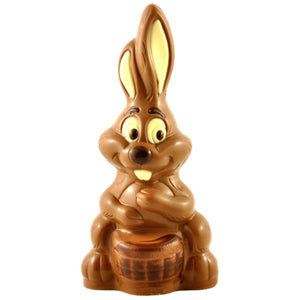 Poppy's Chocolate Milk Chocolate Easter Bunny Holding Egg Large Luxury Handmade Easter Chocolate lollies