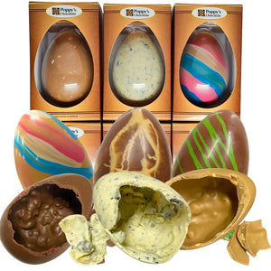 Poppy's Chocolate 6 Deluxe Easter Eggs. Handmade. Quality Chocolate.