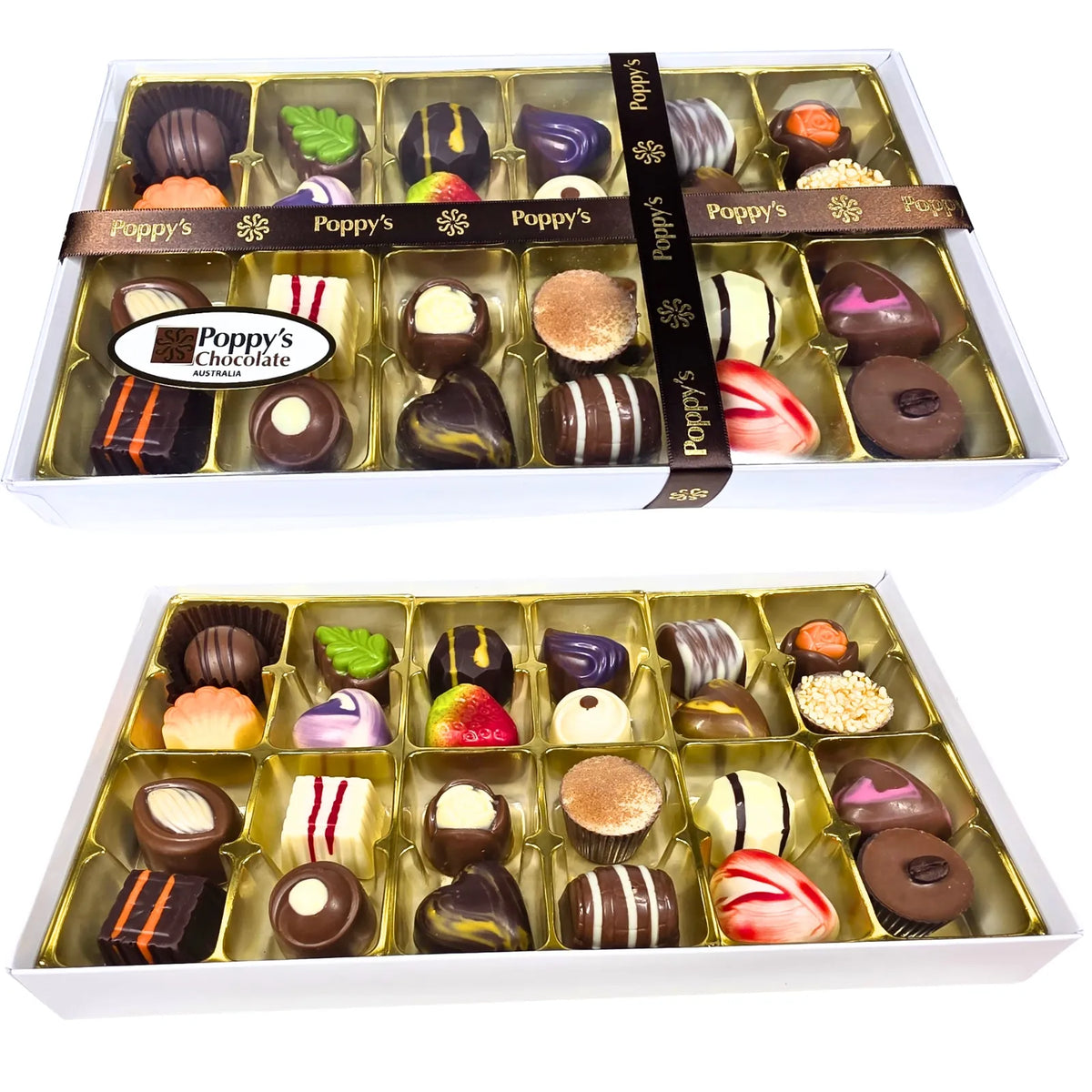 Poppy's Chocolate Chocolate Gift Box 24 Gourmet Chocolates Luxury Handmade Chocolate Australia lollies