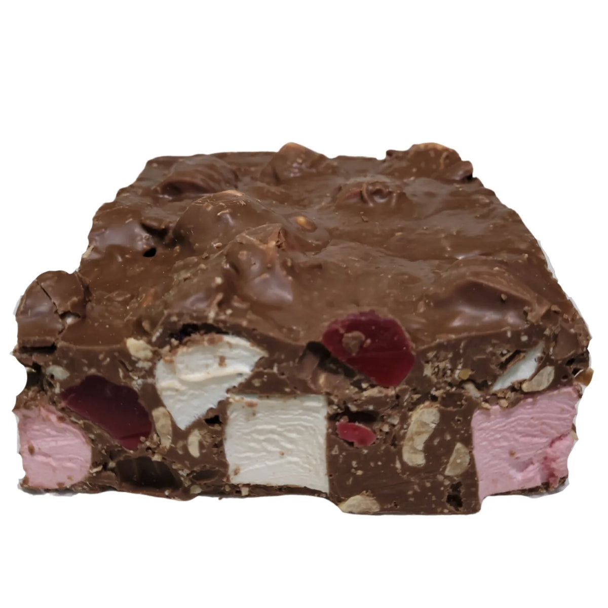 Poppy's Chocolate Rocky Road Peanut and Jellies Milk Chocolate Block 500g Luxury Handmade Chocolate Lollies