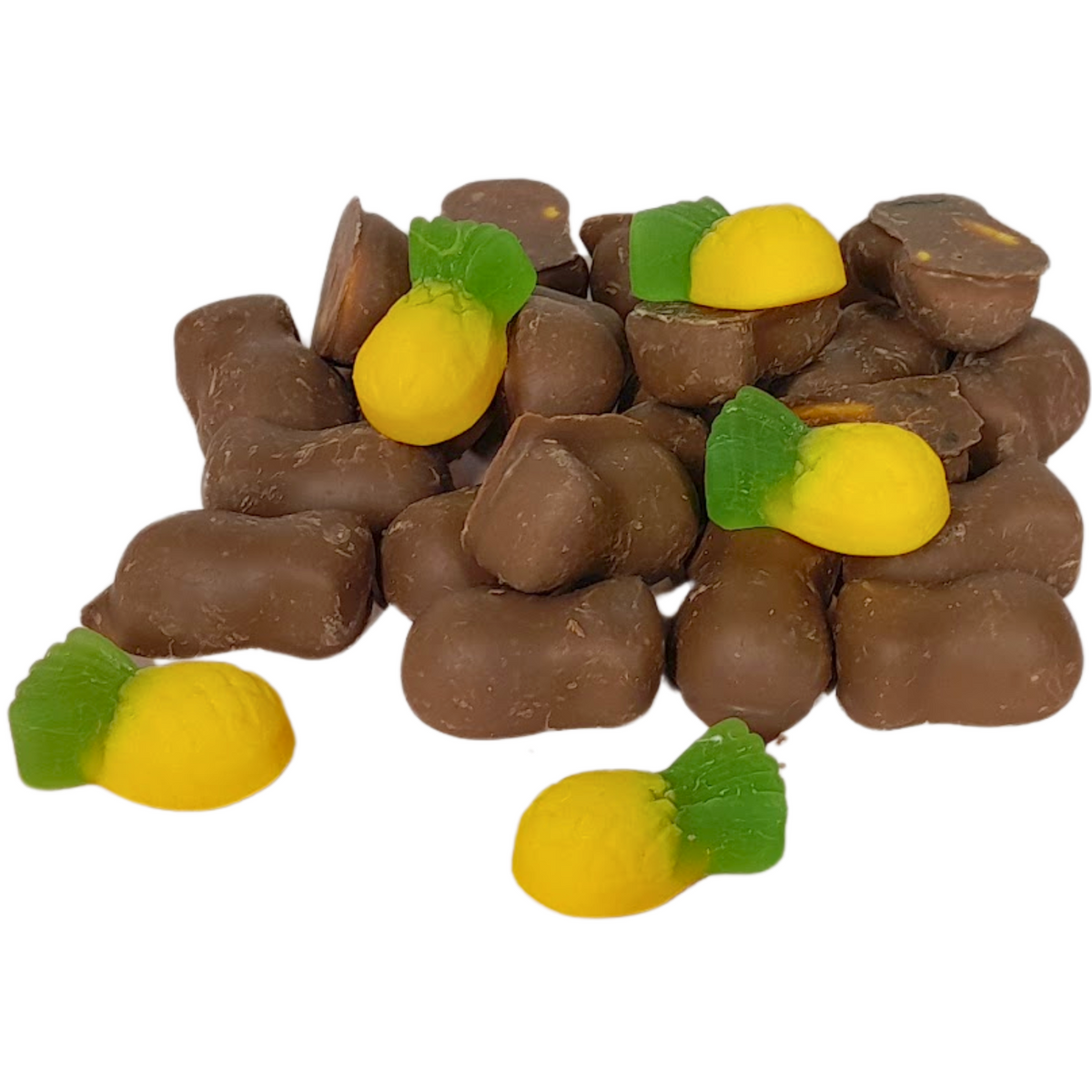 Milk Chocolate coated Pineapple lollies