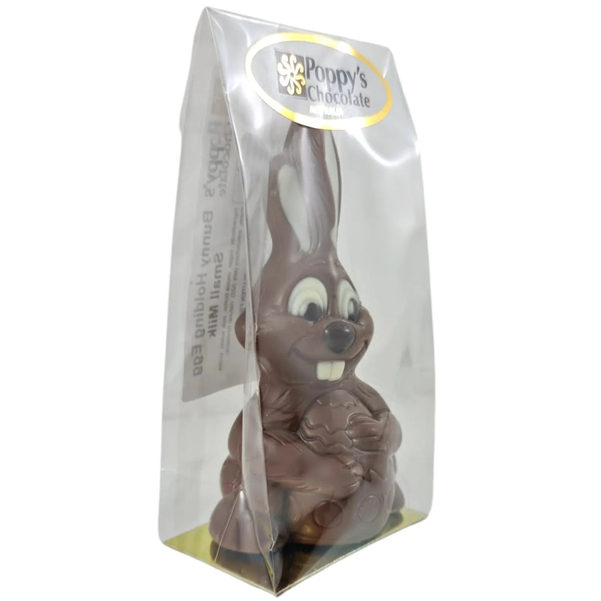Poppy's Chocolate Milk Chocolate Easter Bunny Holding Egg Small