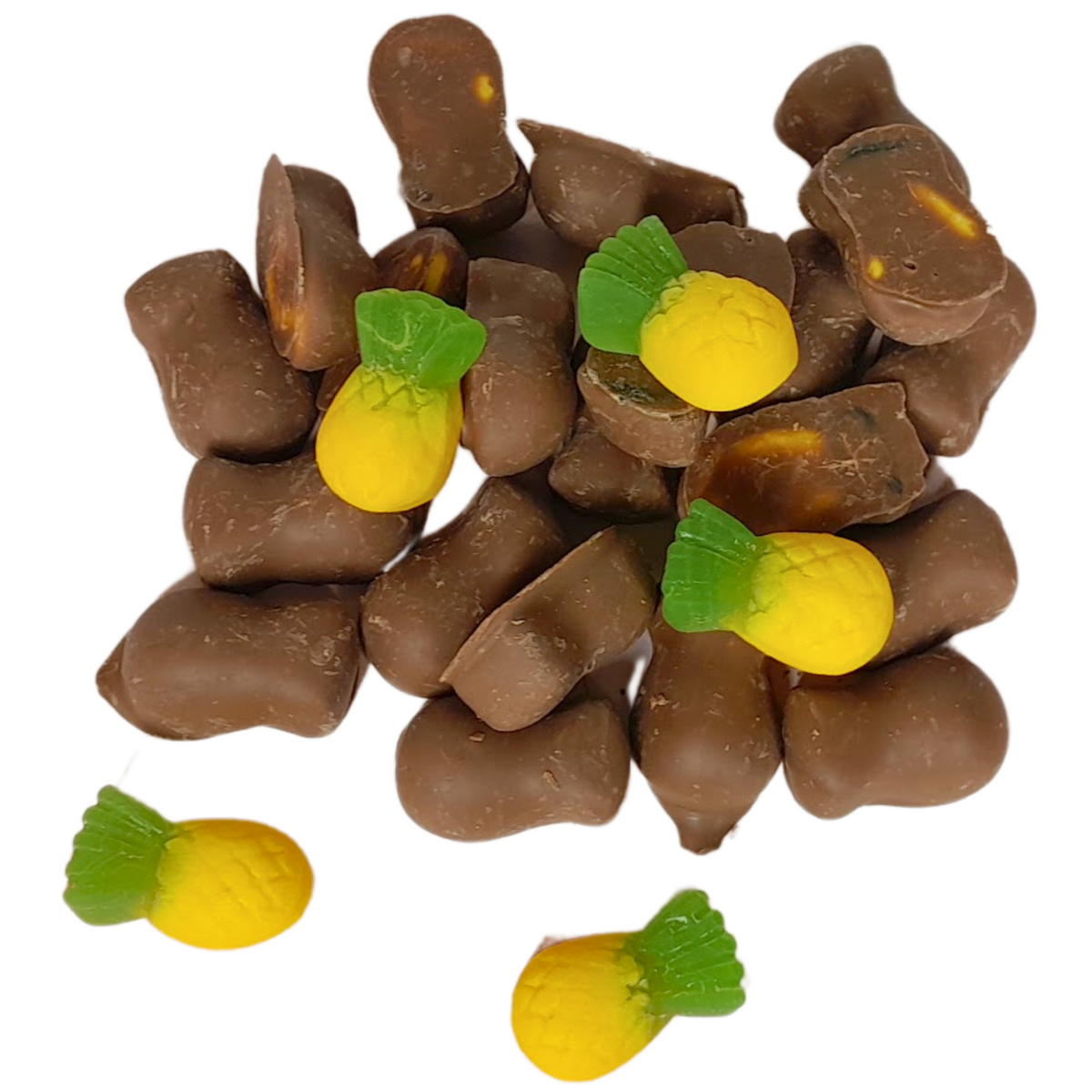 Milk Chocolate coated Pineapple lollies