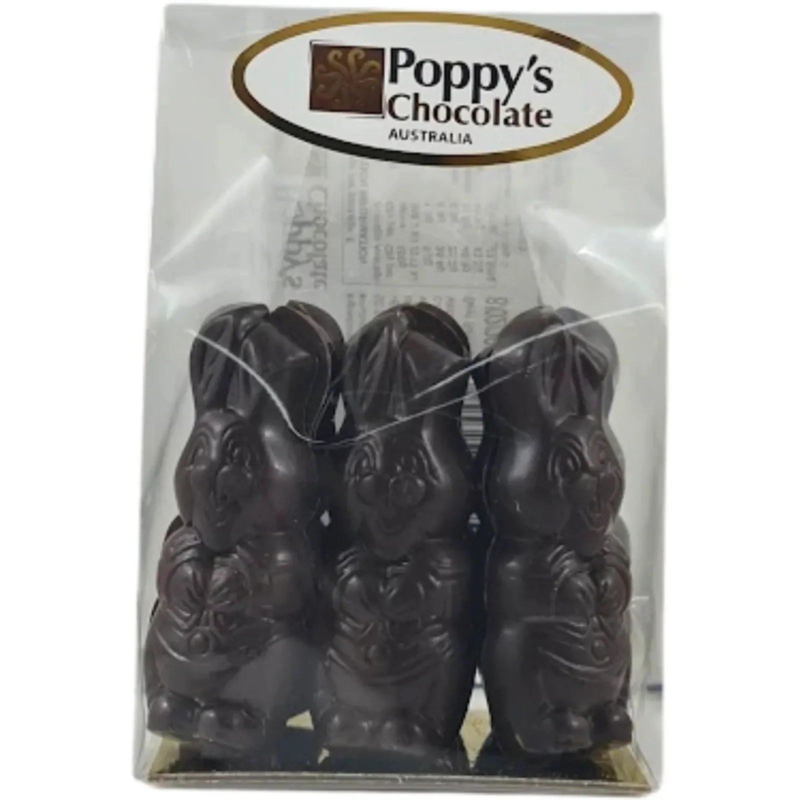 Poppy's Chocolate Dark Chocolate Easter Bunnies 12 Pack Vegan Luxury Handmade Easter Chocolate