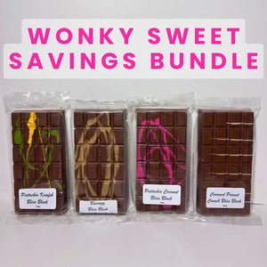 Poppys Chocolate Bliss Block Wonky Sweet Savings Bundle. Premium Milk Chocolate Bliss Blocks. 