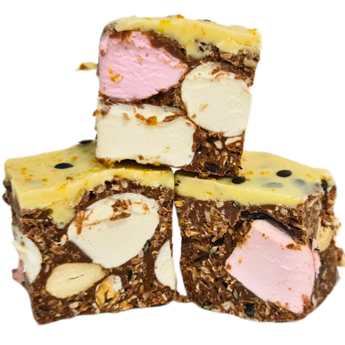 Rocky Road Passionfruit &amp; Cashew milk chocolate 125g