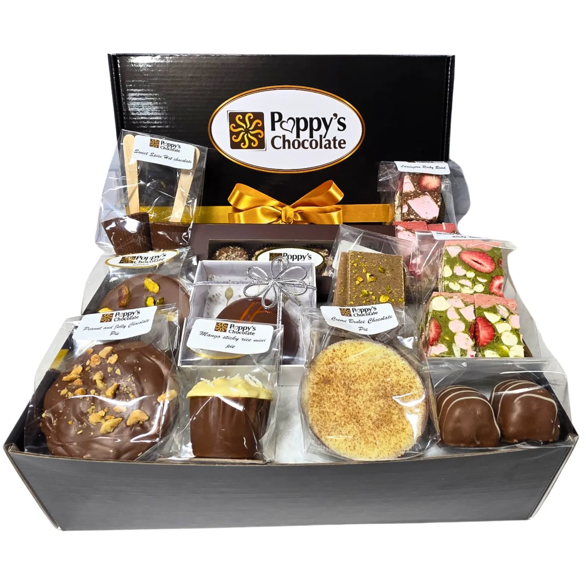 Poppy’s Chocolate Around the World Chocolate Collection. Limited edition box of 11 handcrafted chocolates.