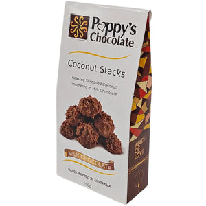 Poppy's Chocolate Milk Chocolate Coconut Stacks 100G