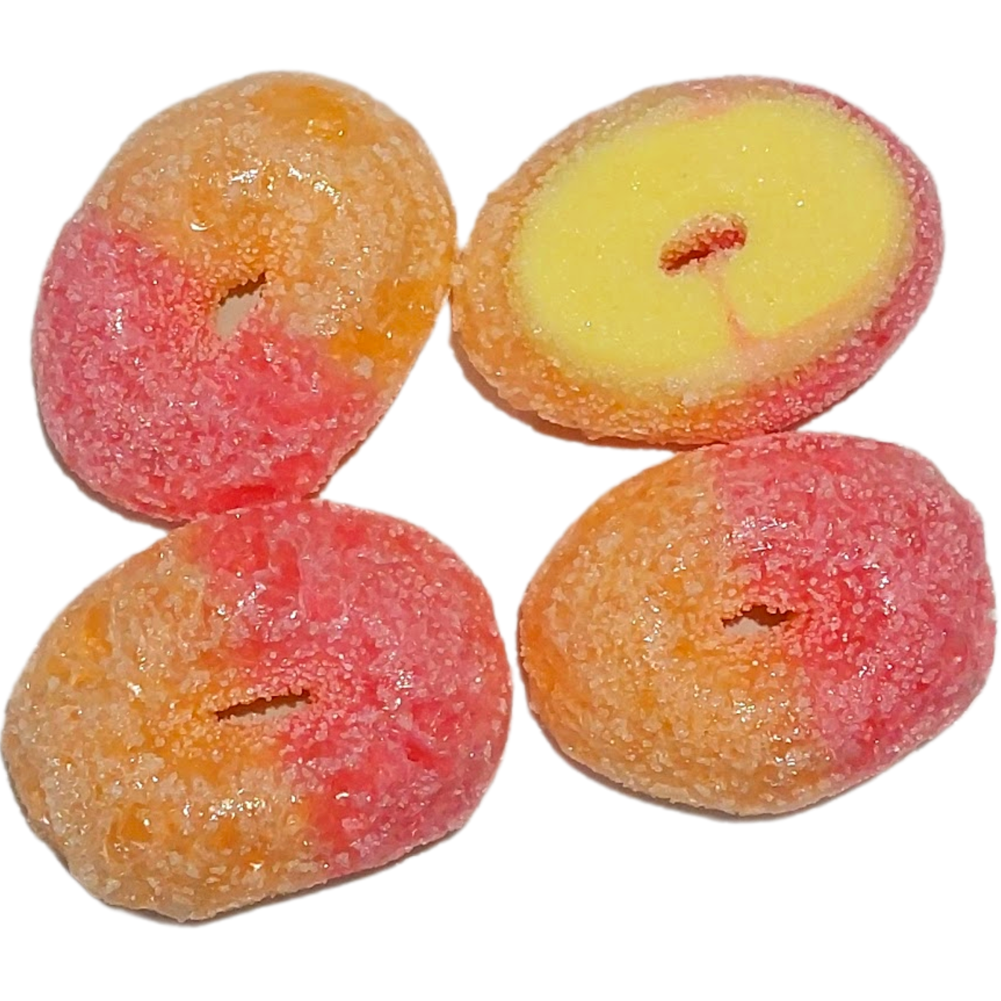 Freeze Dried Sour Peach Ring Lollies Candy Poppys Chocolate