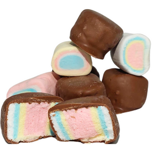 Frochies Rainbow Tubes Marshmallow chocolate coated freeze dried lollies