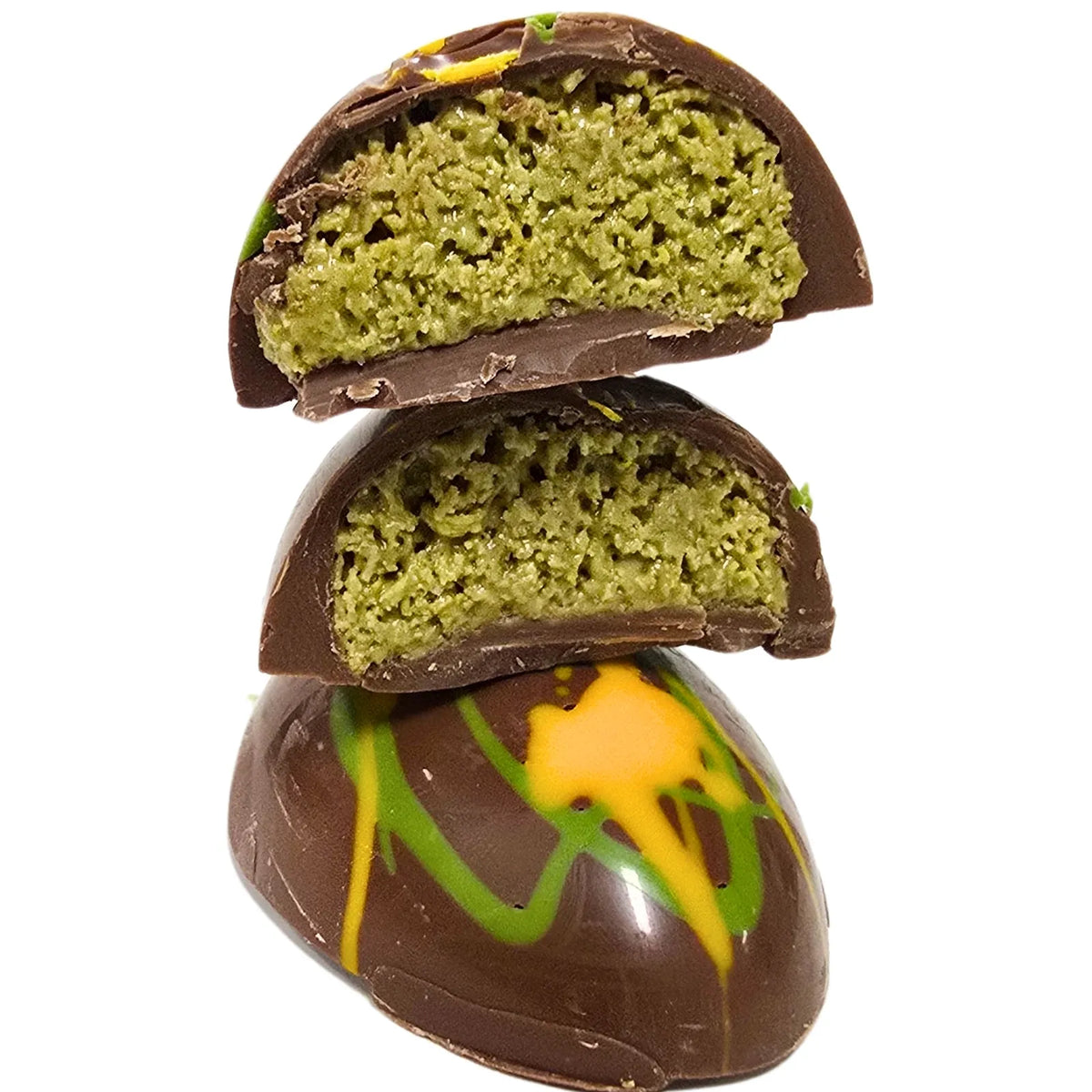 Poppy's Chocolate Pistachio Delight Easter Half Egg Limited Edition Luxury Handmade Easter Chocolate 