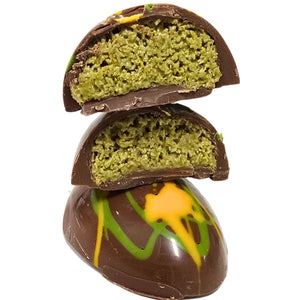 Poppy's Chocolate Pistachio Delight Easter Half Egg Limited Edition Luxury Handmade Easter Chocolate 