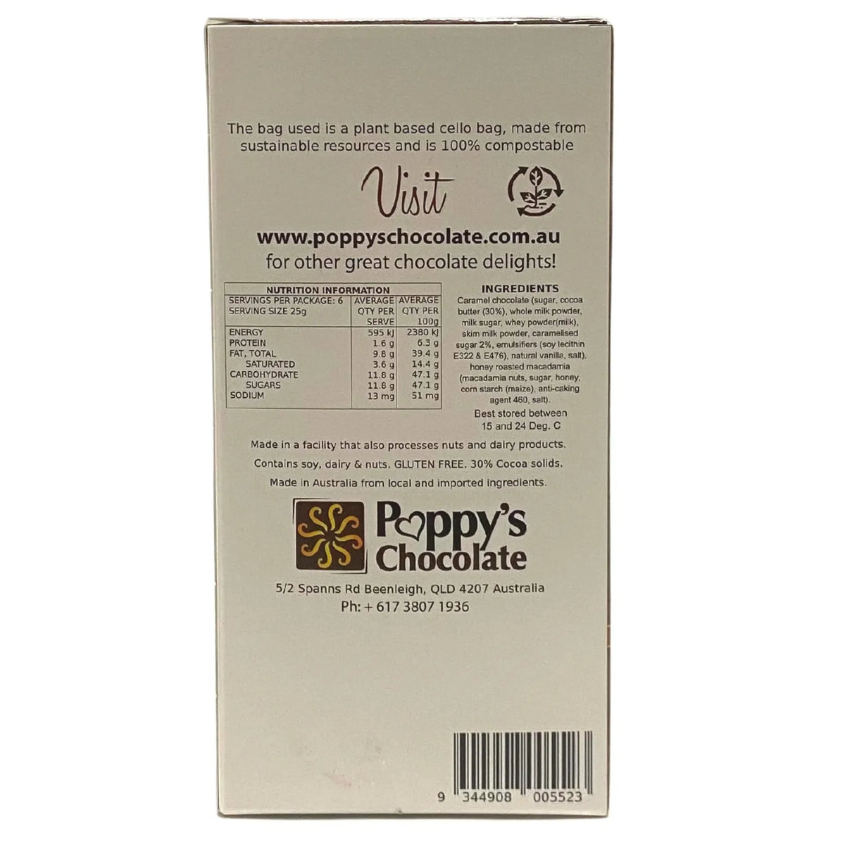 Poppy's Chocolate Caramel_Macadamias_150G