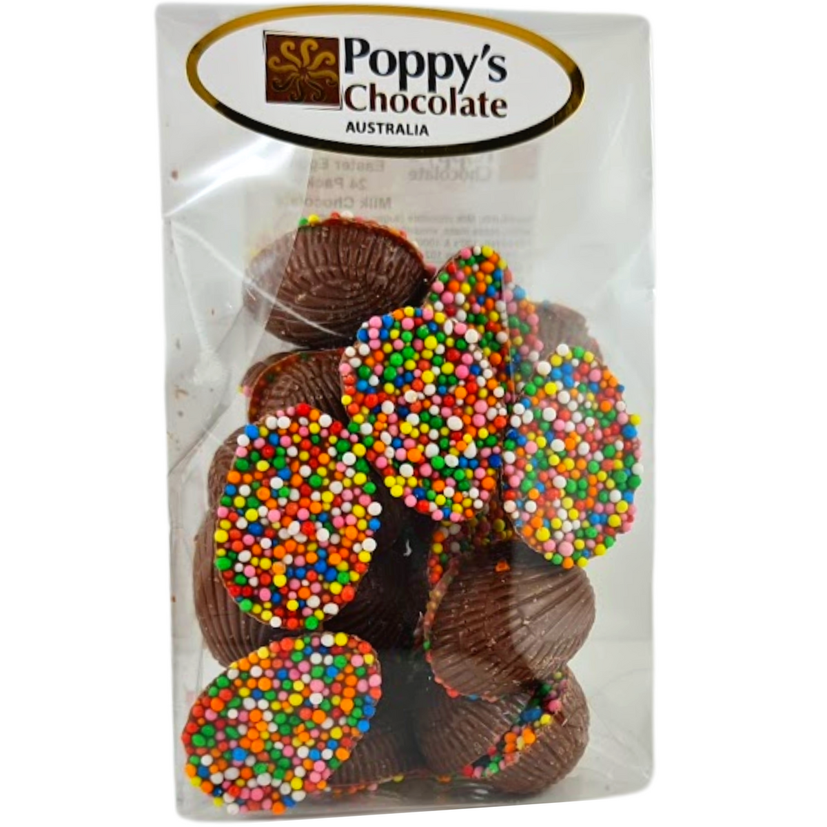 Poppy's Chocolate Half Sprinkle Easter Eggs Milk Chocolate 24