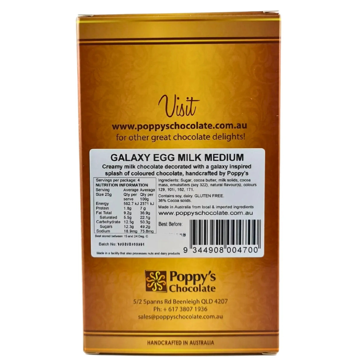 Poppy's Chocolate Galaxy Easter Egg Milk Chocolate Medium