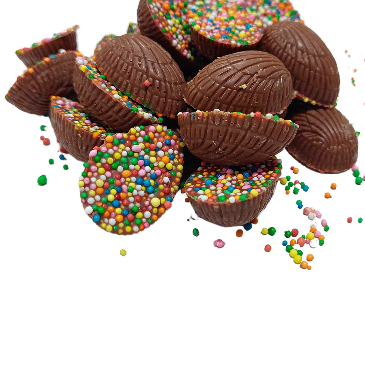 Poppy's Chocolate Half Sprinkle Easter Eggs Milk Chocolate 24