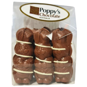 Milk Chocolate Bunnies with a surprise burst of salted caramel inside!