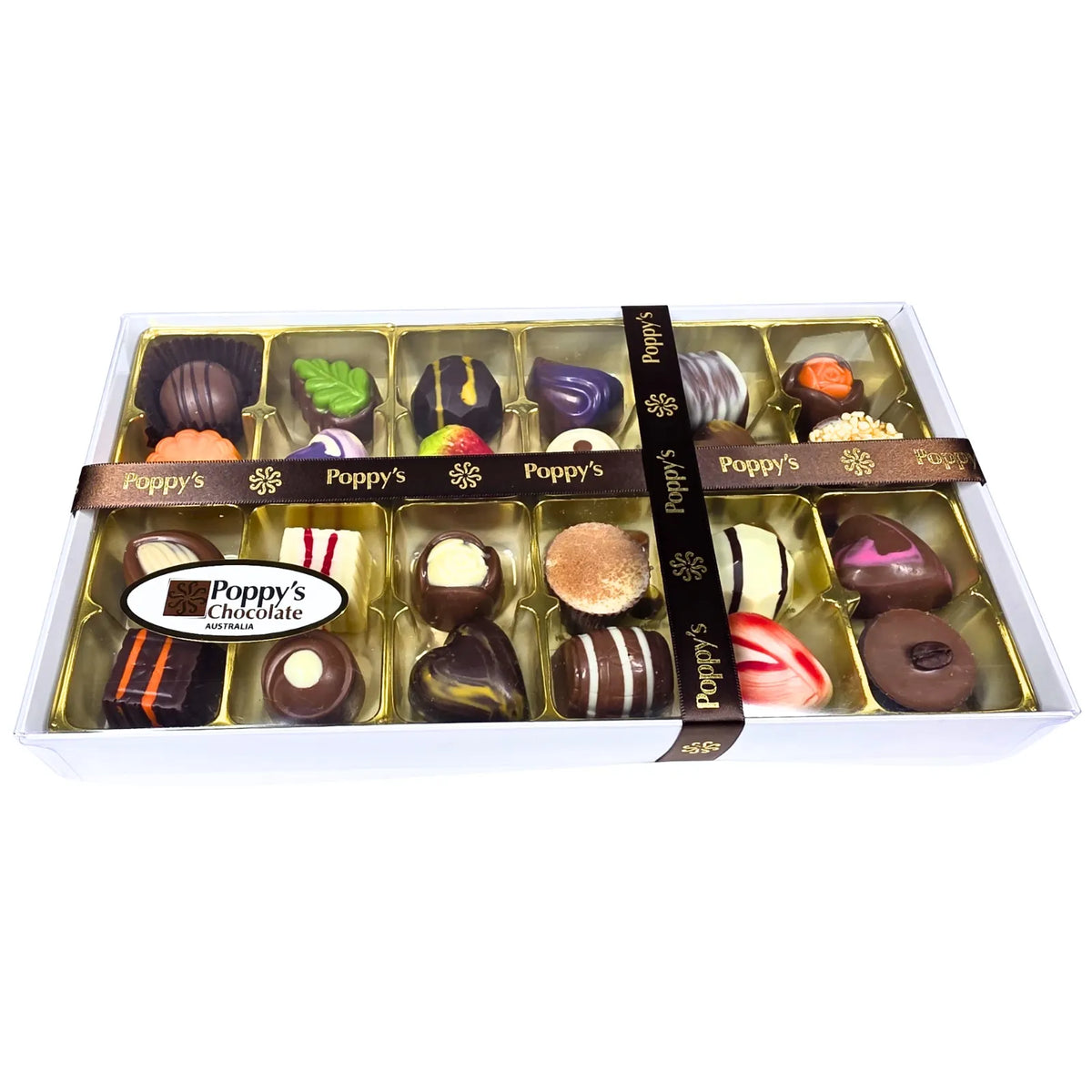 Poppy's Chocolate Chocolate Gift Box 24 Gourmet Chocolates Luxury Handmade Chocolate Australia lollies