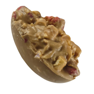 Poppy's Chocolate Rocky Road Easter Egg Caramel Chocolate Strawberry Almond