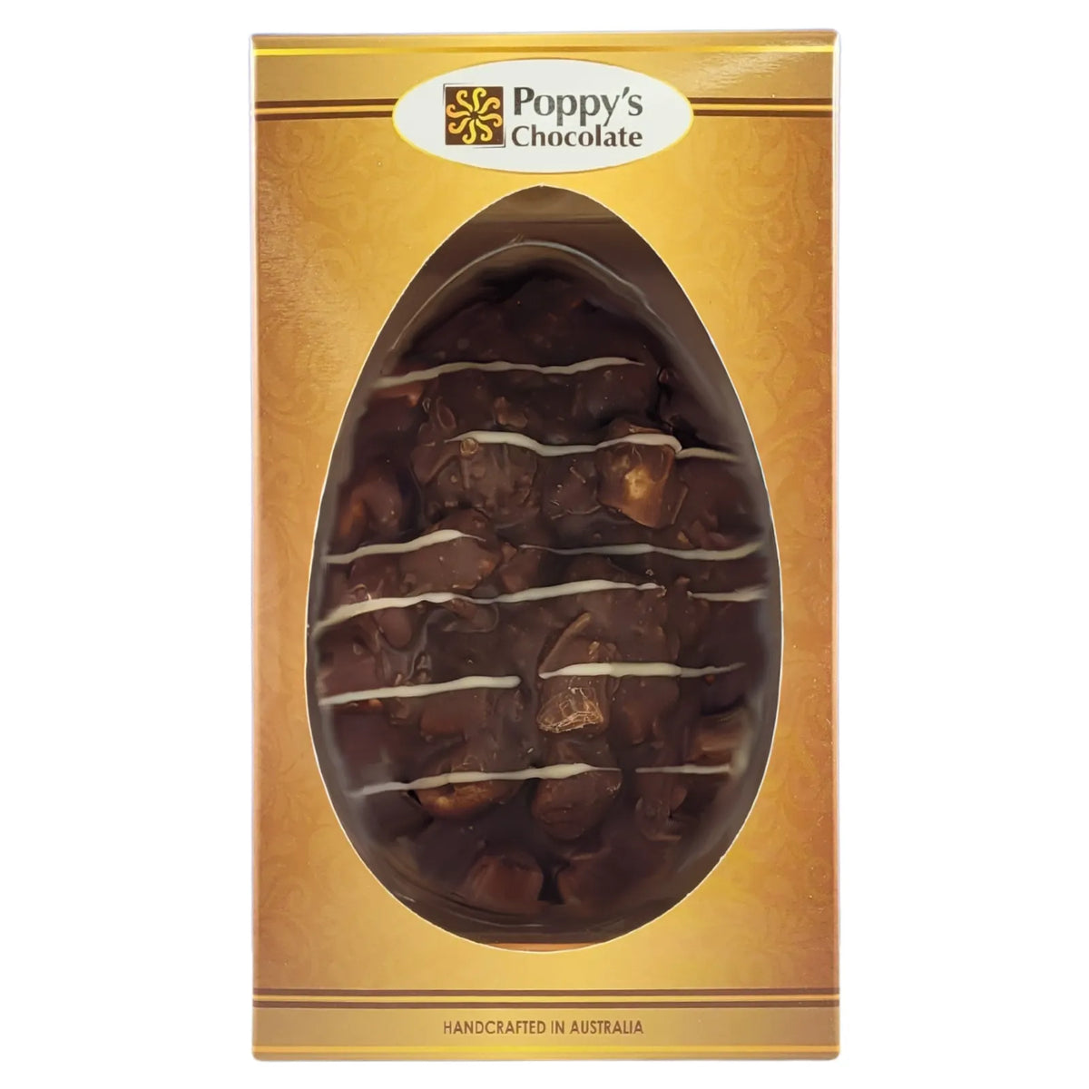 Poppy's Chocolate Rocky Road Easter Egg Milk Chocolate Macadamia Cherry