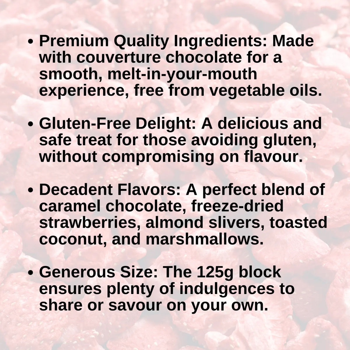 Poppy's Chocolate Rocky Road Strawberry And Almond Caramel Chocolate Block 500G
