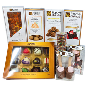 Poppy's Chocolate The Chocolate Connoisseurs Chocolate Hamper Luxury Handmade Chocolate Australia lollies