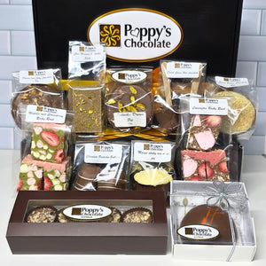 Poppy’s Chocolate Around the World Chocolate Collection. Limited edition box of 11 handcrafted chocolates.
