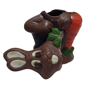 Poppy's Chocolate Milk Chocolate Easter Bunny with Carrot Luxury Handmade Easter Chocolate lollies