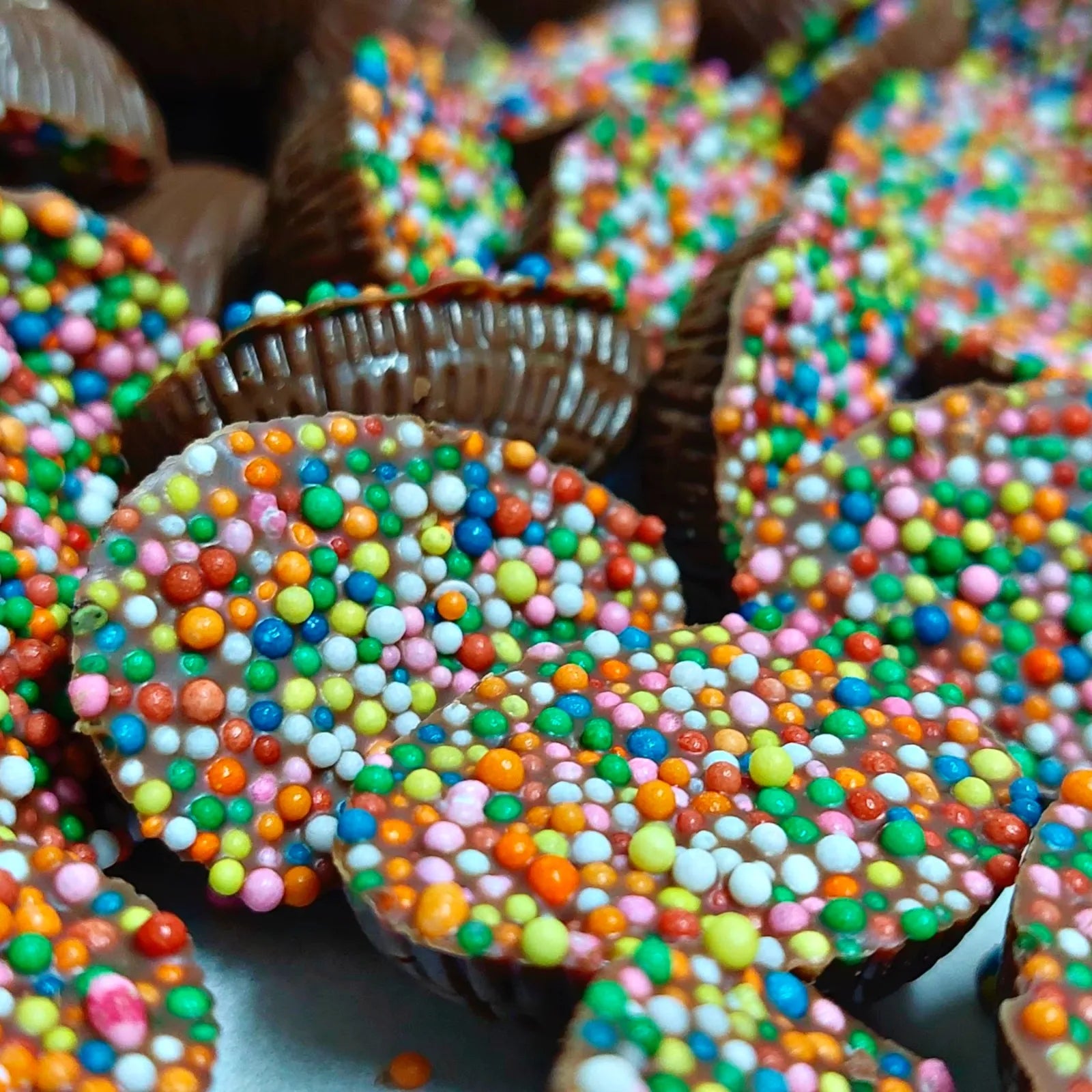 Poppy's Chocolate Milk Chocolate Mini Half Sprinkle Easter Eggs 24 Pack Luxury Handmade Easter Chocolate lollies