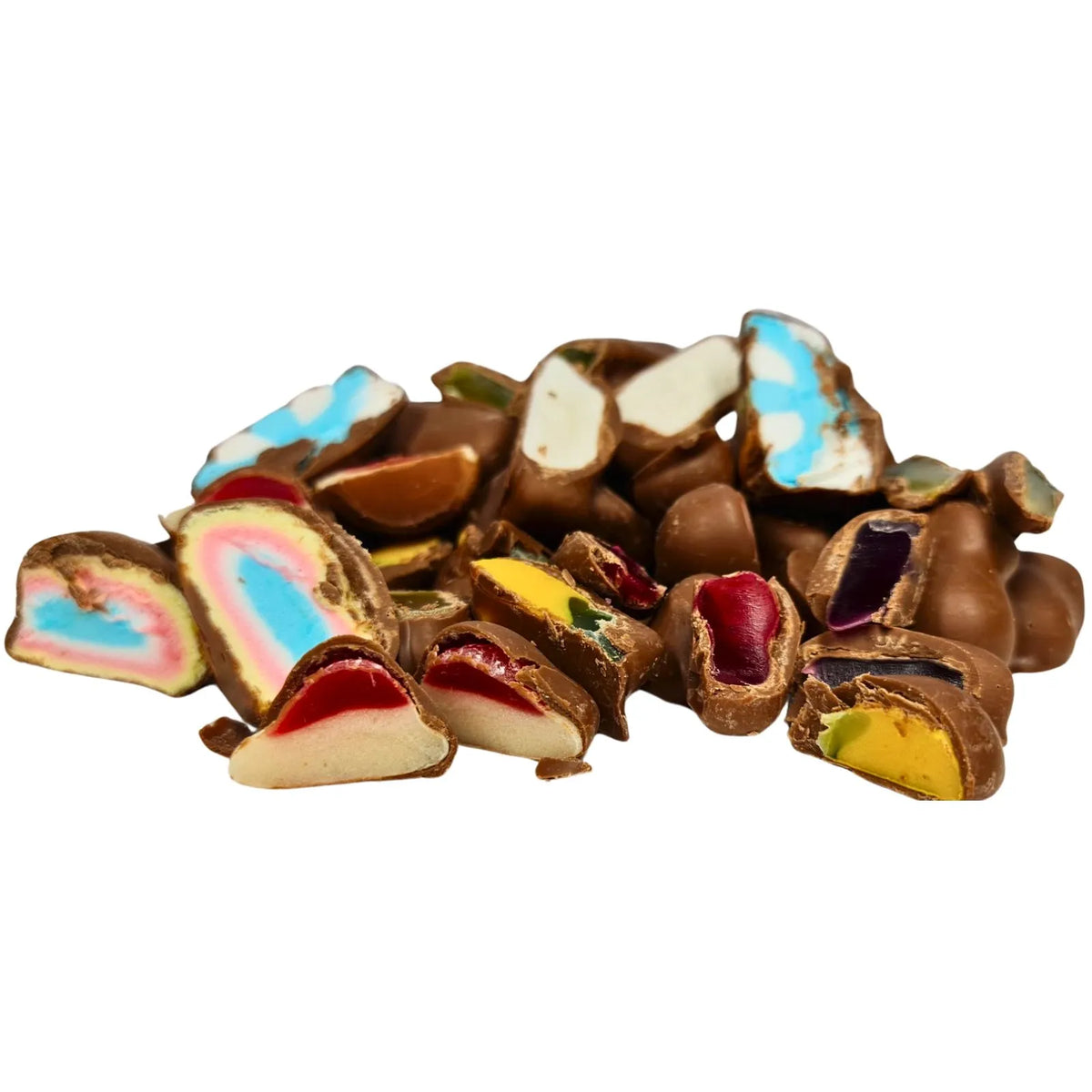 Assorted lollies coated in Premium Poppy's Chocolate Coated.  