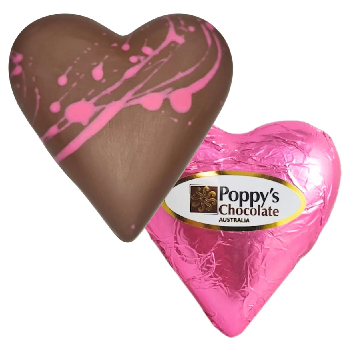 Poppy's Chocolate The Paradise Heart in Pink Foil