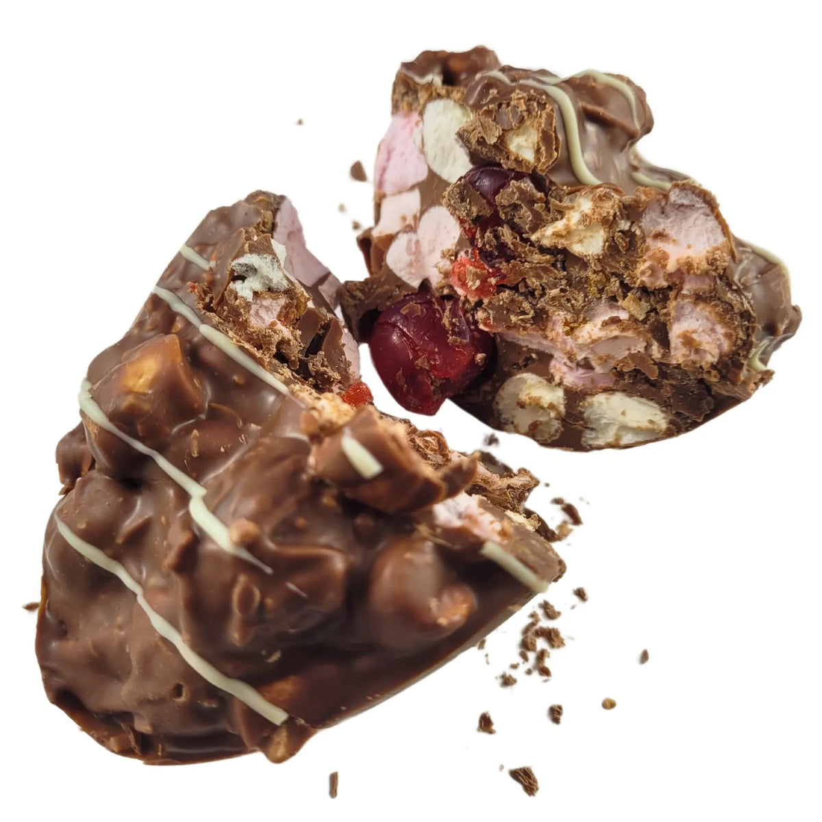 Rocky Road Easter Egg Milk Chocolate Macadamia Cherry
