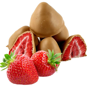 Poppy's Chocolate Caramel Chocolate Coated Freeze Dried Strawberries 100g Luxury Handmade Chocolate