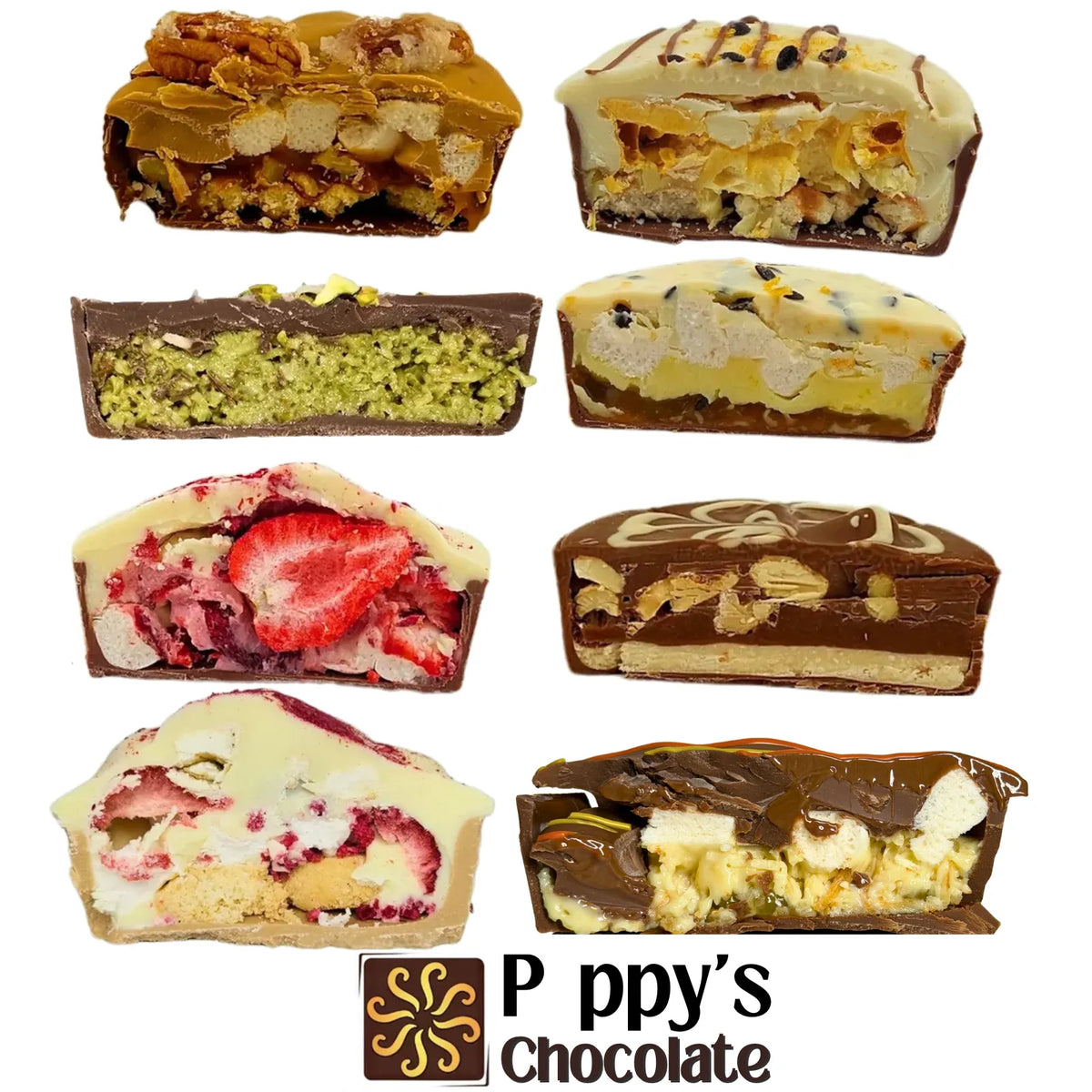 Poppy's Chocolate Chocolate Pie Variety Box Limited Edition Luxury Handmade Chocolate Australia