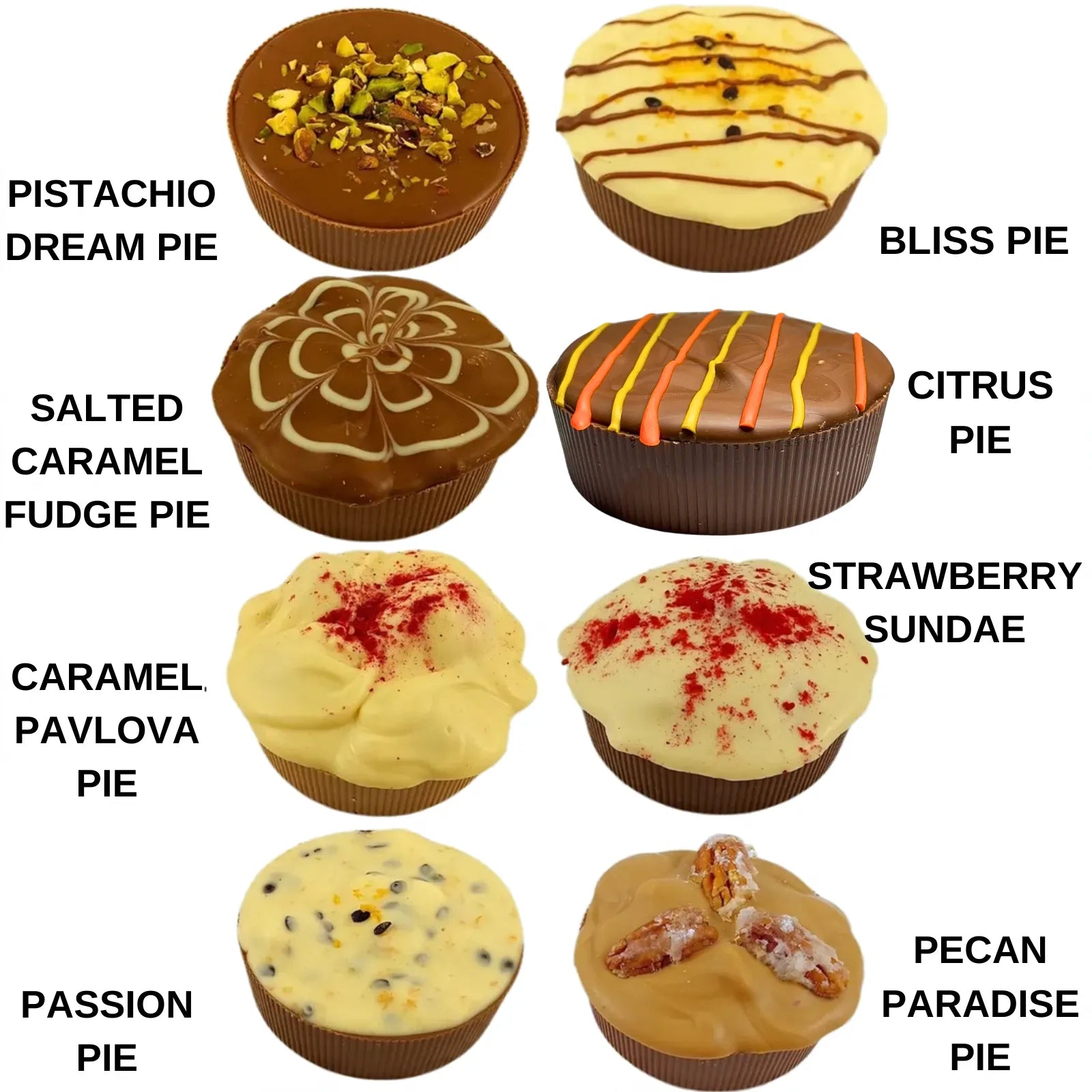 Poppy's Chocolate Chocolate Pie Variety Box Limited Edition Luxury Handmade Chocolate Australia lollies
