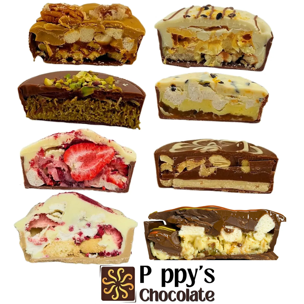Poppy's Chocolate Chocolate Pie Variety Box Limited Edition Luxury Handmade Chocolate Australia lollies
