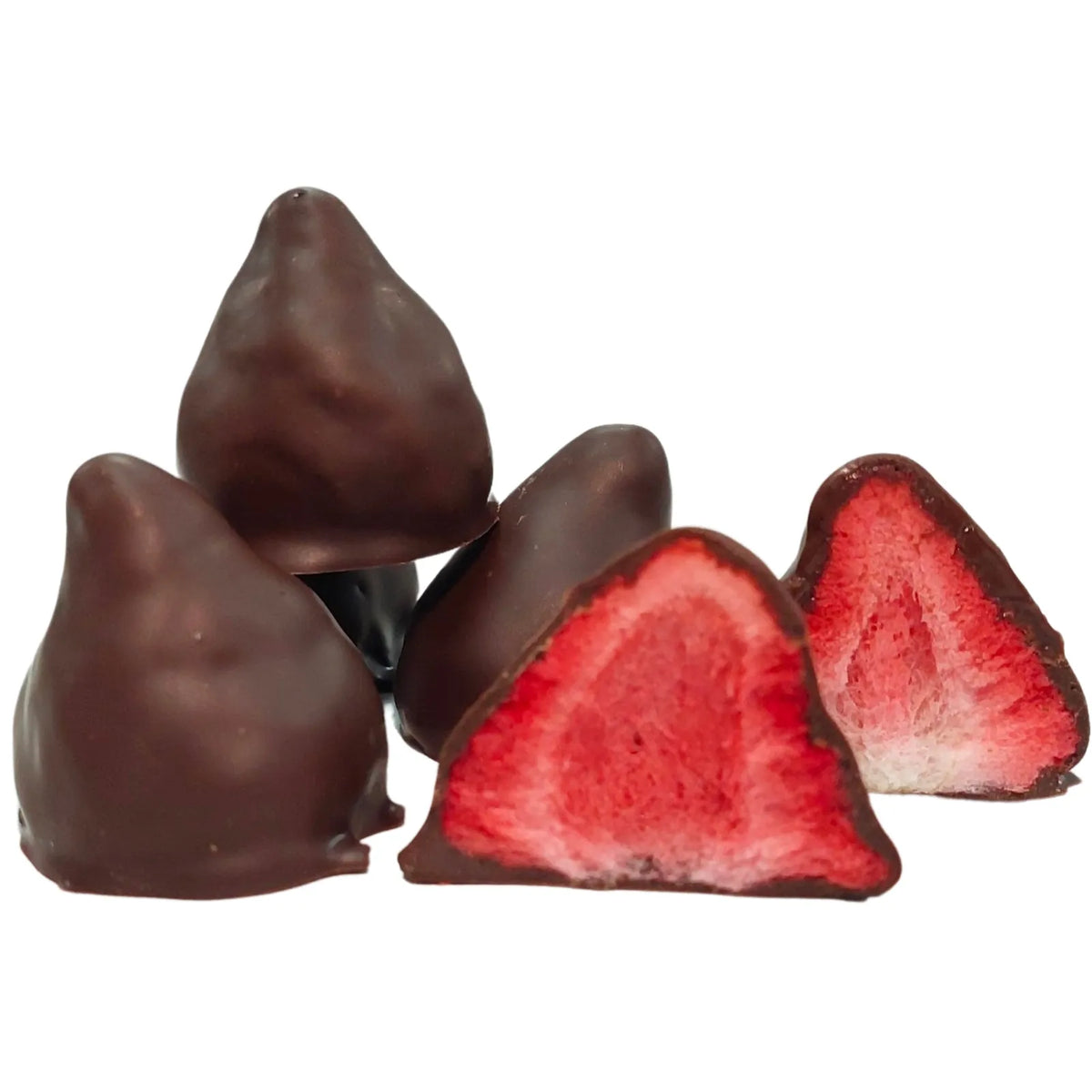 Poppy's Chocolate Dark Chocolate Coated Freeze Dried Strawberries 100G