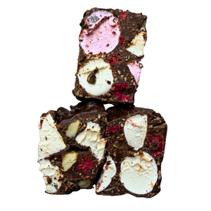 Rocky Road Raspberry and Macadamia Dark Chocolate 125g