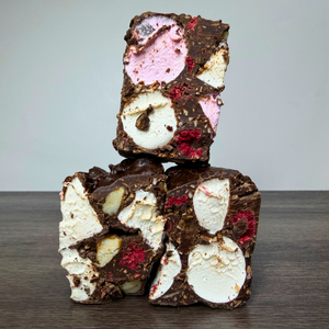 Rocky Road Raspberry and Macadamia Dark Chocolate 125g