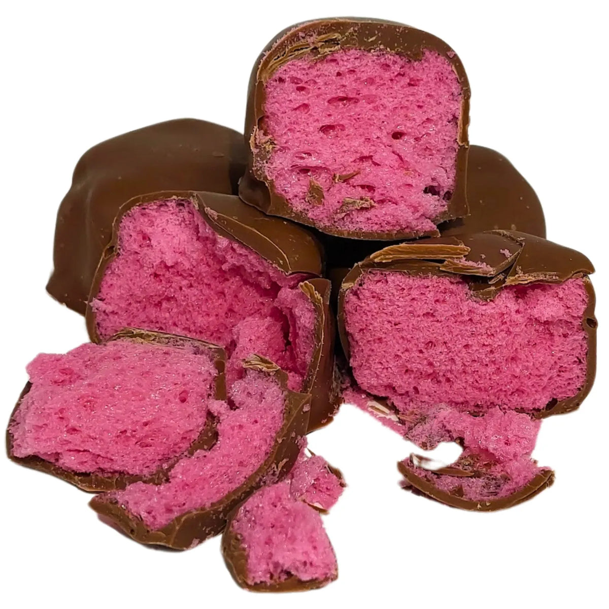 Poppy's Chocolate Frochies Red Ripper Chocolate Coated Freeze Dried Lollies Luxury Handmade Chocolate